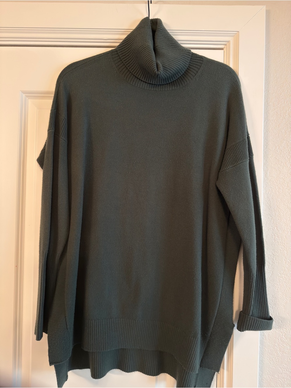 Turtleneck Sweater in Olive Green